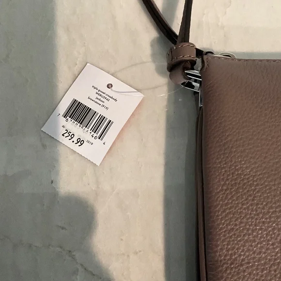 Kate Spade Triple Gusset Crossbody Jackson Brownstone - Picture 2 of 4